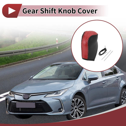 Red Faux Leather Gear Shift Knob Cover for Toyota Corolla (2014-2018)