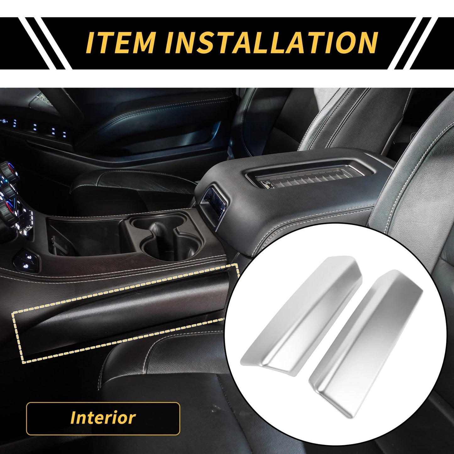 2 x Interior Armrest Storage Cover Trims for Toyota Tundra (2022–2024)