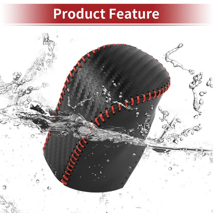 Gear Shift Knob Cover for Honda HR-V 2023-2024 Black Carbon Fiber Red