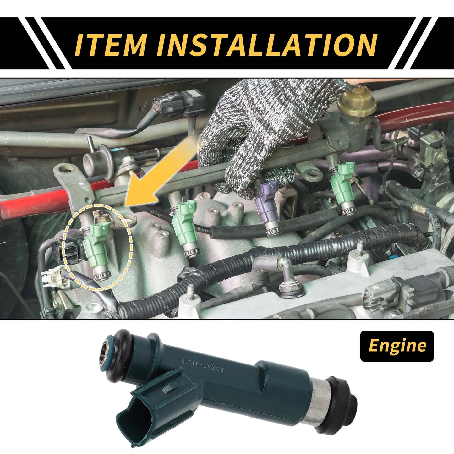 Fuel Injector 12-Hole Green 1 Pc for Toyota 4Runner (2003–2009)