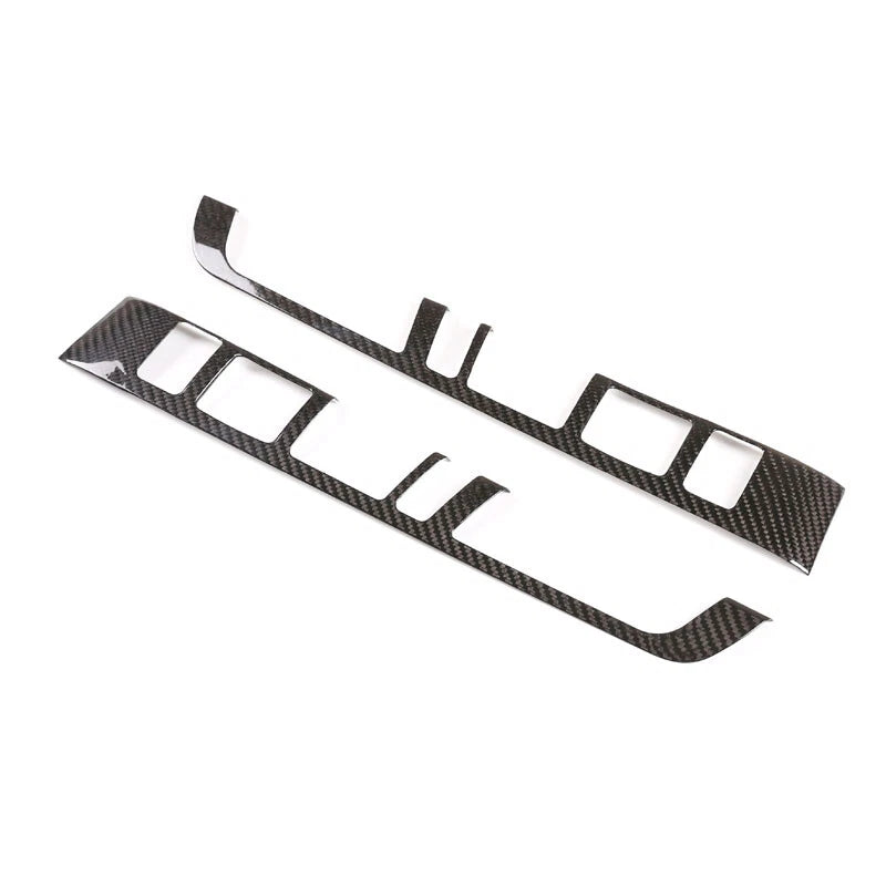 Real Carbon Fiber Center Console Multimedia Buttons Trim Fit For Macan 2015-2020
