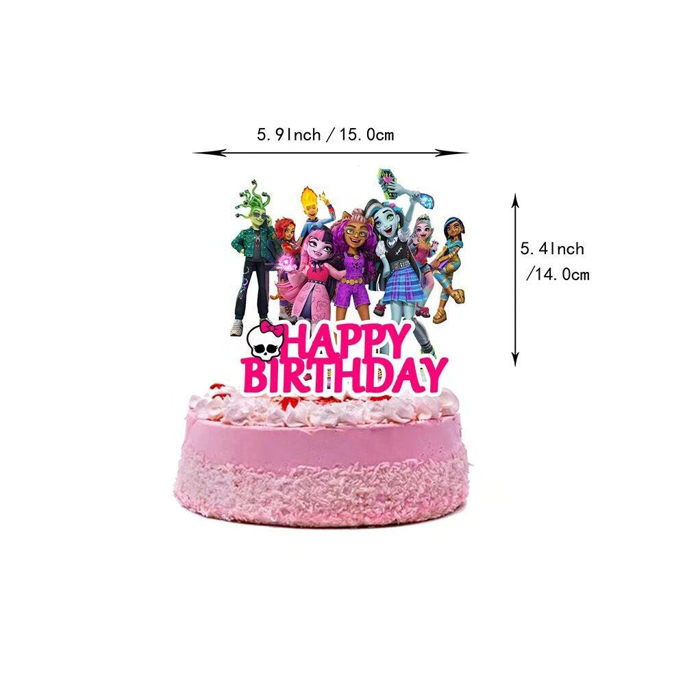 30pcs Monster High Party Supplies - Banner, Cake Toppers, Balloons