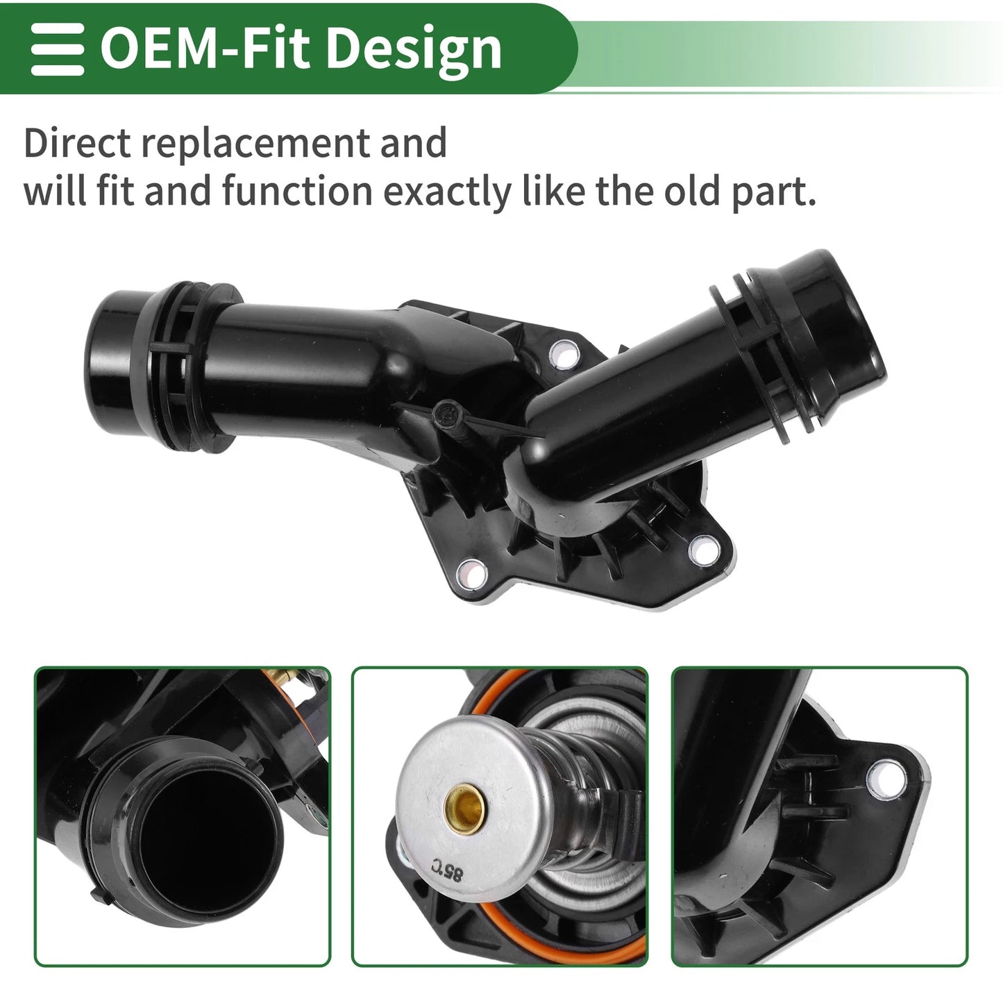 Engine Coolant Thermostat Housing for BMW 325Ci (2001-2006) 2.5L 2494CC