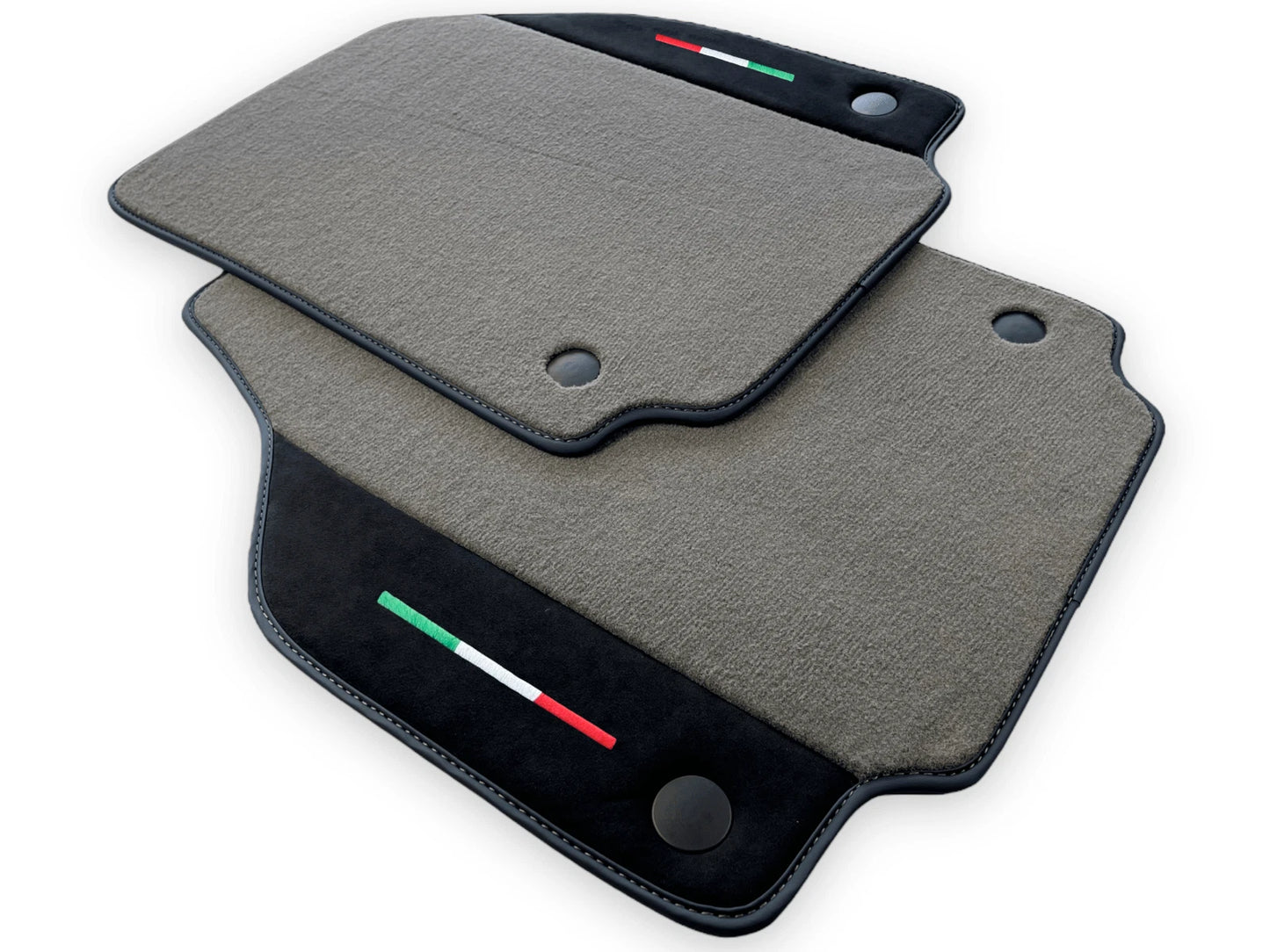 Gray Floor Mats for Ferrari F8 Tributo with Alcantara Leather (2019-2023)