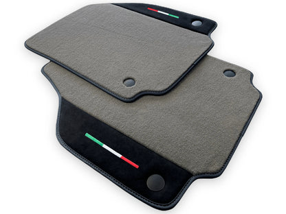 Gray Floor Mats for Ferrari F8 Tributo with Alcantara Leather (2019-2023)