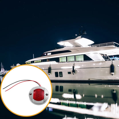 2 x Universal Interior Round Marine Boat Light with 6 LEDs for Boat Red