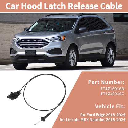 Hood Release Cable for Ford Edge Lincoln MKX Nautilus (2015-2024)