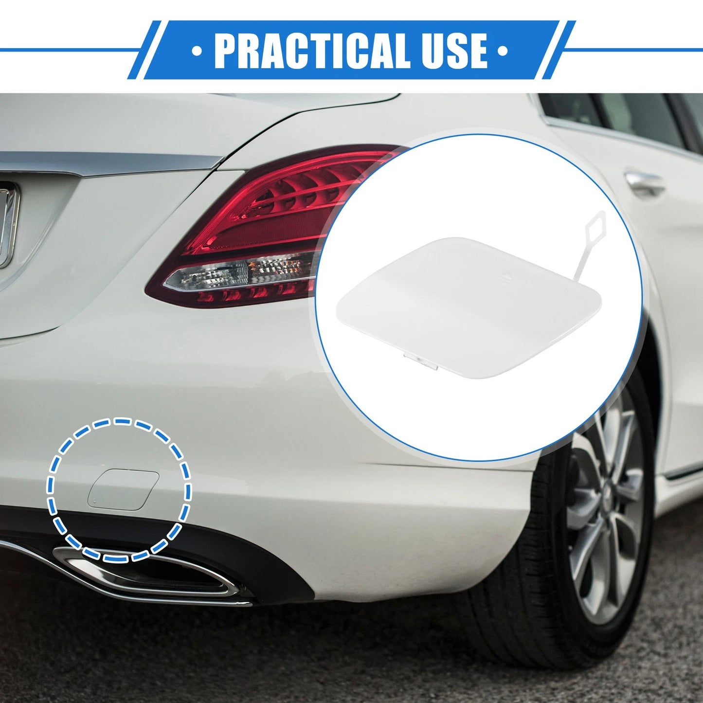 Car Rear Bumper Tow Hook Eye Cover for Mercedes-Benz C300 (2015-2021)