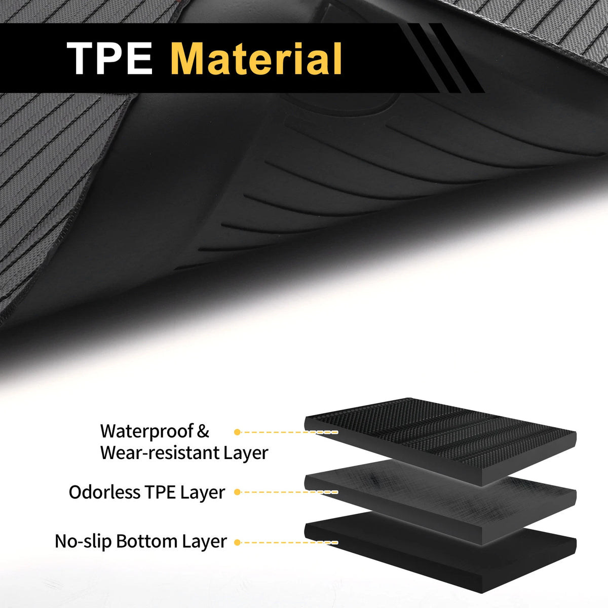 Cargo Liner Rear Trunk Mat for Chevrolet Equinox EV (2024-2025) Stripe TPE
