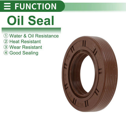Oil Seal 25x45x10mm FKM Rubber High-Pressure Brown 5 Pcs for Vehicle