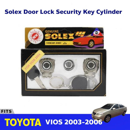 Solex Door Lock Key Cylinder Set Fit Toyota Vios Yaris Belta Sedan 2003-06 D06
