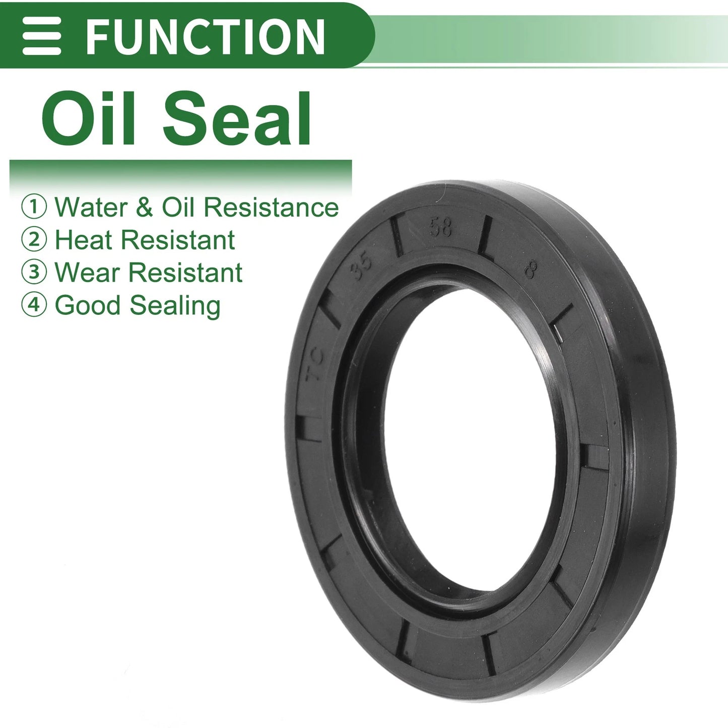 Oil Seal 35x58x8mm Seal Ring Rotary Shaft NBR Rubber 5 Pcs