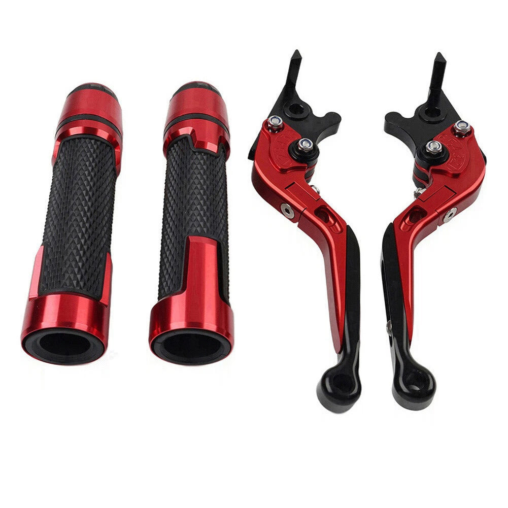 Red Extendable Brake Clutch Lever Grip Set for Yamaha XMAX 125/300 (2017-2023)