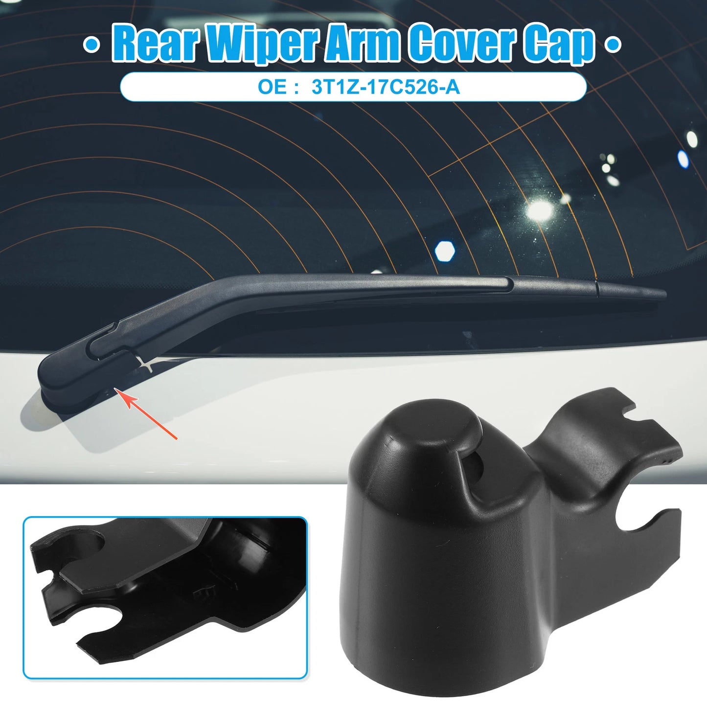 Rear Windshield Wiper Arm Nut Cover for Ford Transit Connect (2010-2013)