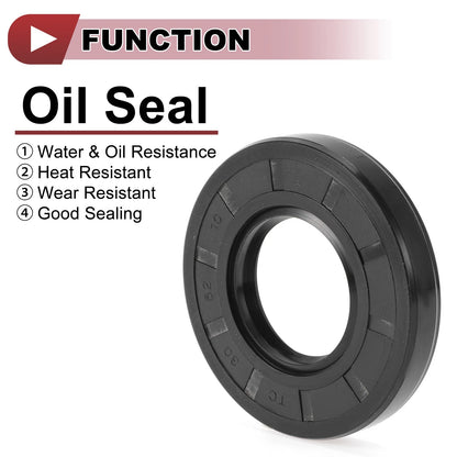 Rotary Shaft Seal Oil Seal Nitrile 70 Durometer Rubber 30x62x10mm Black 5 Pcs