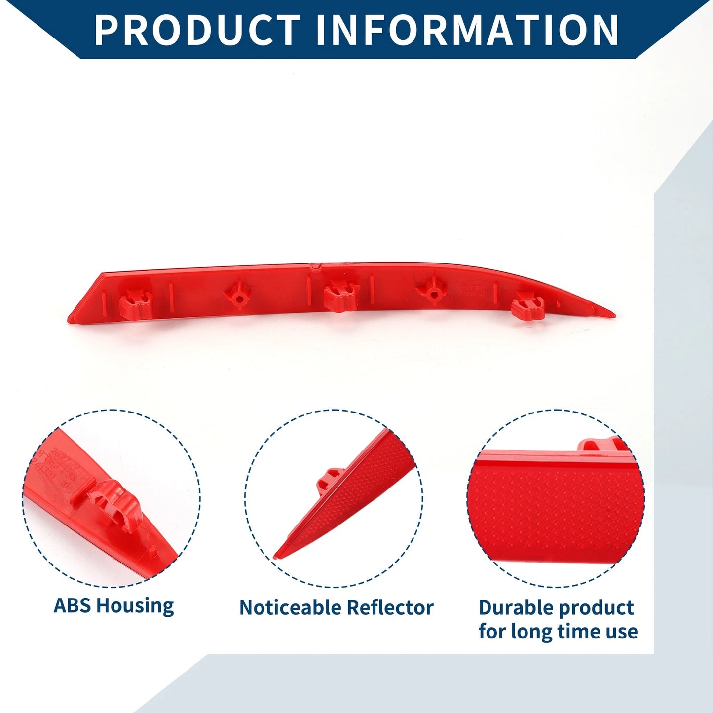 Bumper Reflector for BMW X3 2022-2024 Red 1 Pcs Rear Left