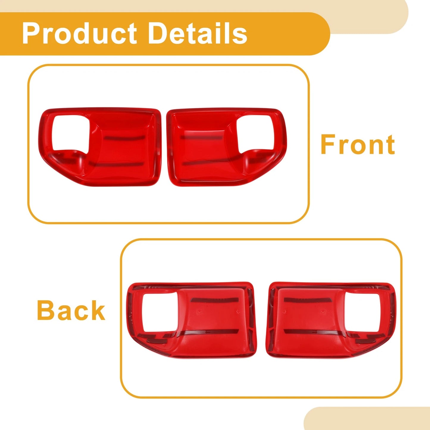 Interior Door Handle Bowl Cover Trim for Jeep Wrangler JK (2011-2017) Red