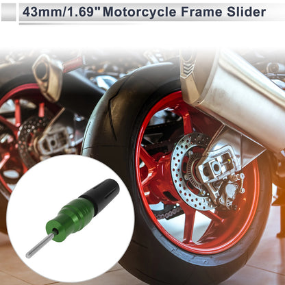 10.5mm Aluminum Alloy Plastic Motorcycle Slider Frame Bolt 1 Set Green