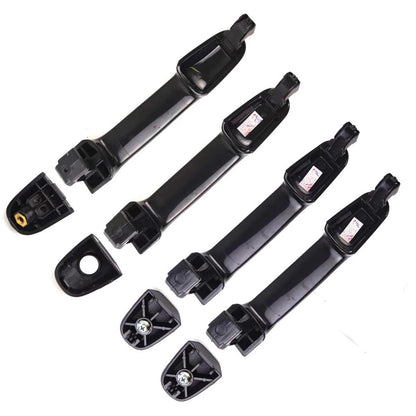 Exterior Door Handle Black Set 4 L+R Fits Toyota Vios Yaris 4D Sedan 2003-12 D06