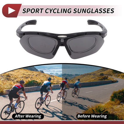 Motorcycle Riding Goggles Dark Gray Lens Black Frame Cycling Sunglasses