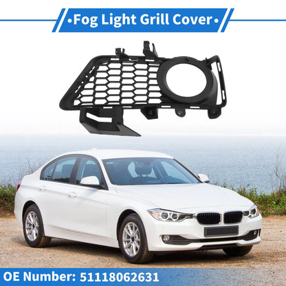 Front Left Fog Light Grill for BMW 3 Series (2012-2018) - 1 Pc Black