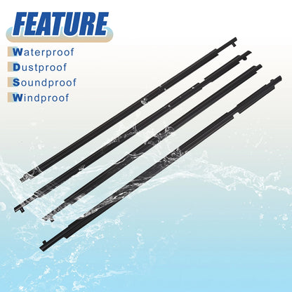 4 Pcs Window Seal Weatherstrip Trim for Toyota RAV4 (2009-2012)