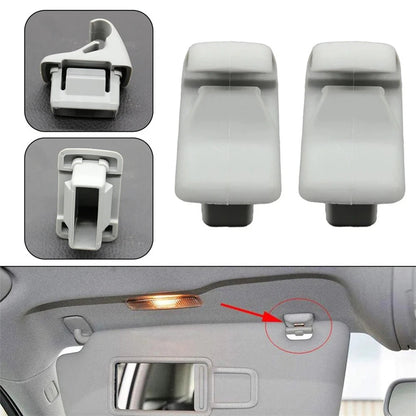 Sun Visor Holder Clips Grey for Mitsubishi Lancer, Outlander, ASX