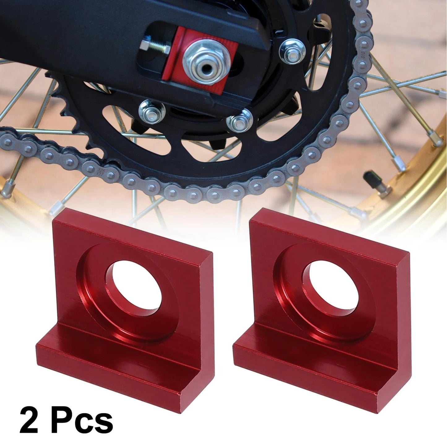 Chain Adjuster Block Tensioner / 2 x 15mm Hole Dia / for Motorcycle