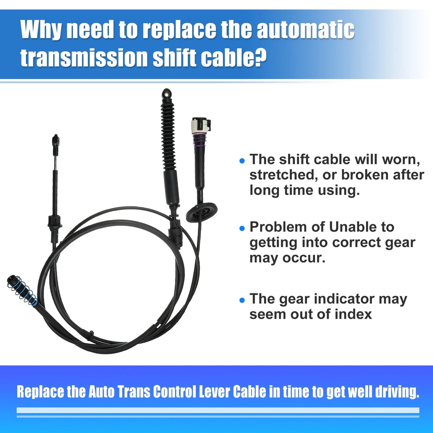 Automatic Transmission Gear Shifter Cable for GMC Chevrolet