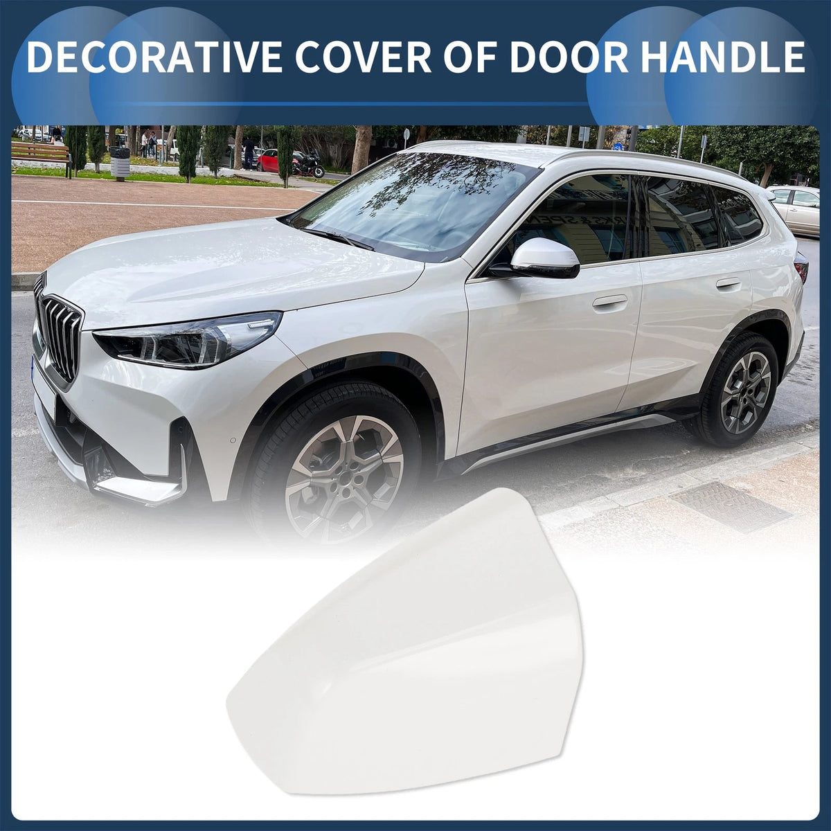 Front Left Door Handle Cover for BMW X1 X2 X5 2015-2018 (2 x White)