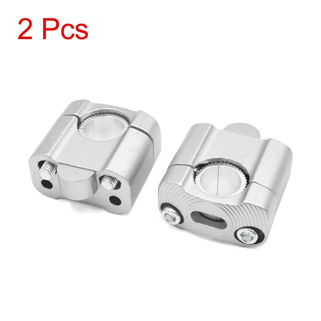 2 x Universal Silver Tone 22mm Handlebar Riser Clamp Adaptor for Motorcycle