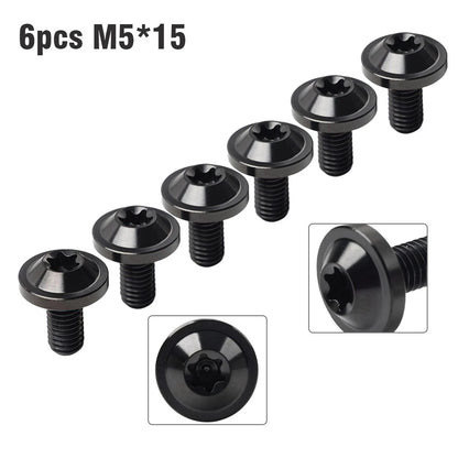 6 x Universal Titanium M5x15mm Torx Head Bolts for Bike Motor