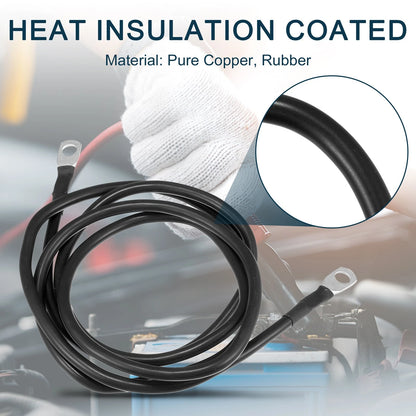 Marine Battery Inverter Cable 8AWG 5ft Copper Wire Black for Car