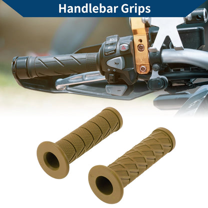 1 Pair / 7/8" 22mm / Handlebar Grips Rubber Khaki for Motorcycle