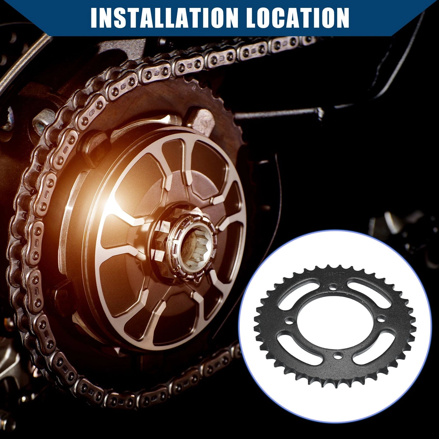 39 Tooth 76mm Motorcycle Chain Sprocket Rear Sprocket for Dirt Bike
