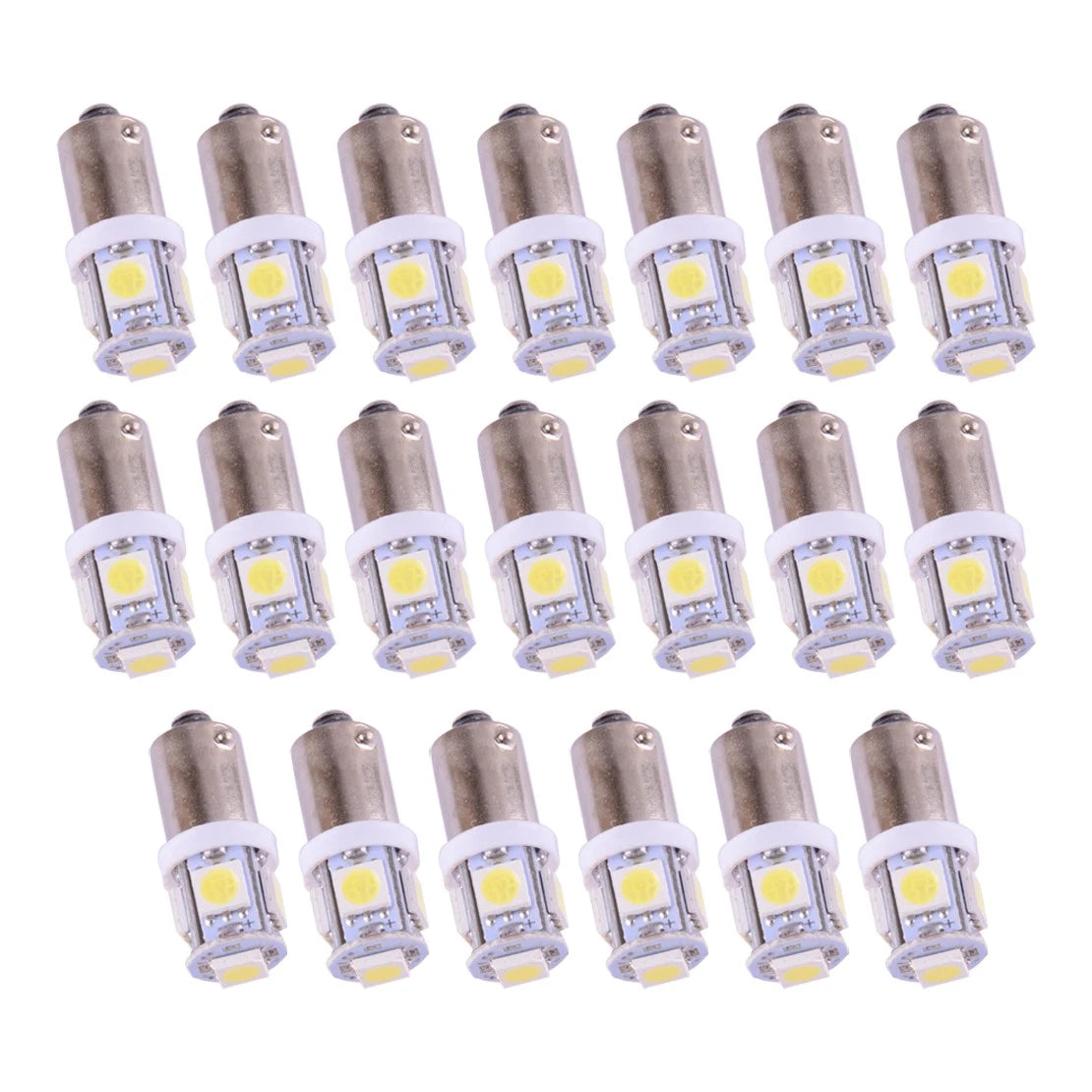 20 x LED Dash Gauge Bulbs White BA9S-5SMD-5050 for Car (Various Years)