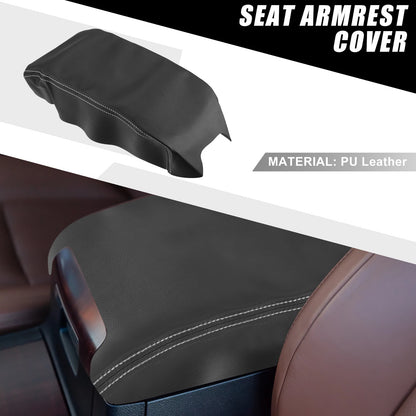 Car Center Console Armrest Cover for Toyota Camry (2012-2017) Black/Gray Stitches