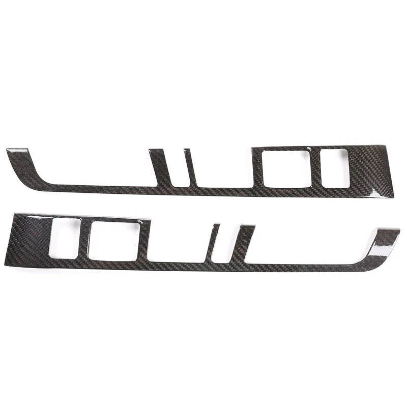 Real Carbon Fiber Center Console Multimedia Buttons Trim Fit For Macan 2015-2020