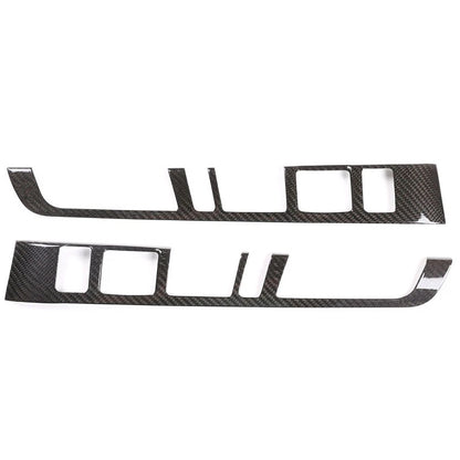 Real Carbon Fiber Center Console Multimedia Buttons Trim Fit For Macan 2015-2020