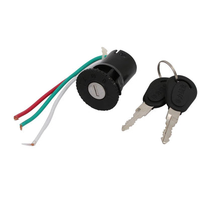 Ignition Switch Lock 3 Wires 2 x Keys for Motorcycle