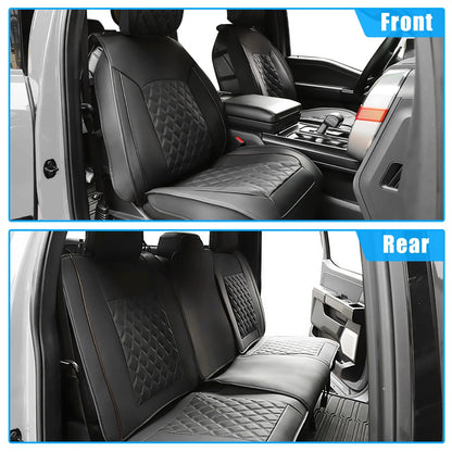 5 x Black Front Rear Seat Covers for Ford F-150 Crew Cab (2009-2023)