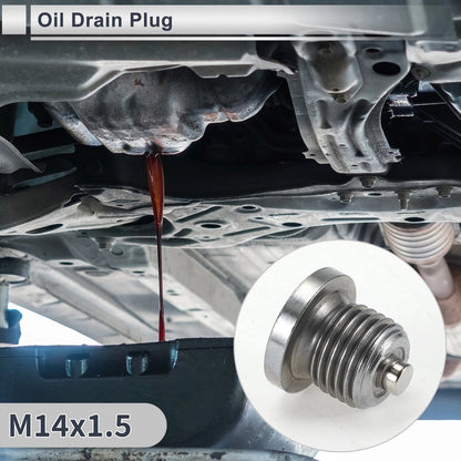 1x M14x1.5 0.71" Height Engine Oil Drain Plug W/Gasket for Car/Motorcycle