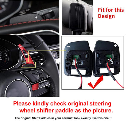 Red Steering Wheel Paddle Shifter Extensions for Audi A3 A4 A5 Q3 Q5 Q7 Q8