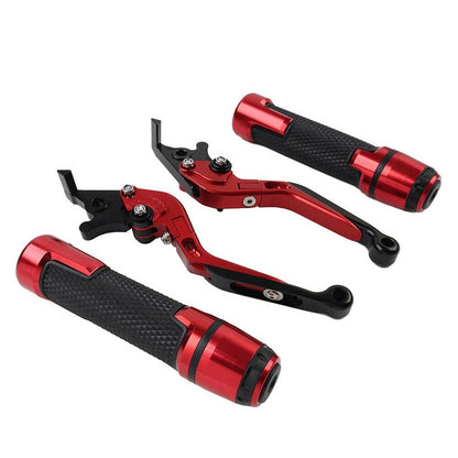 Red Extendable Brake Clutch Levers Grip Set for Kawasaki ZX6R (2005-2023)