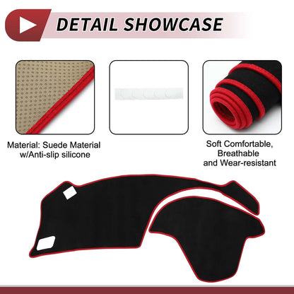 Dashboard Cover Mat for Honda S660 2015-2023 Sun Protector Black Red