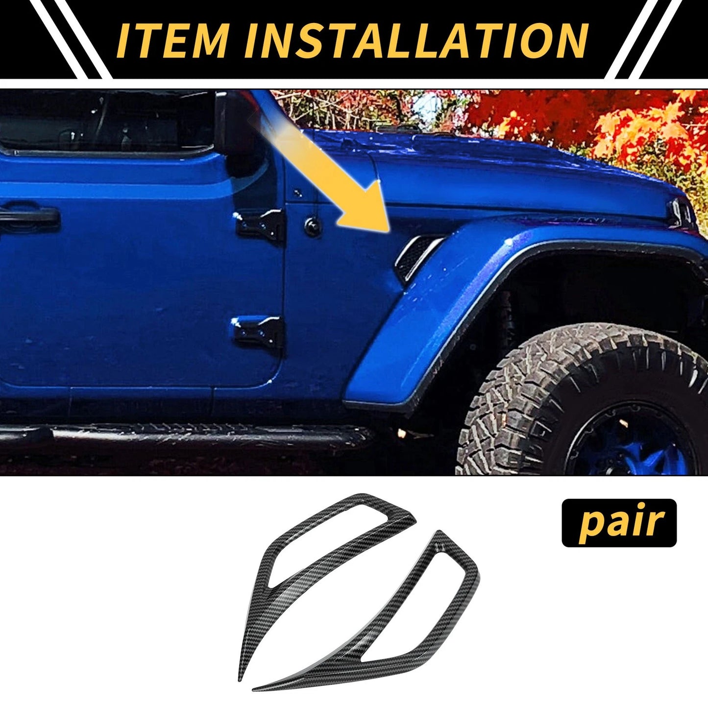 Fender Side Air Vent Covers for Jeep Wrangler JL JLU (2018-2023)