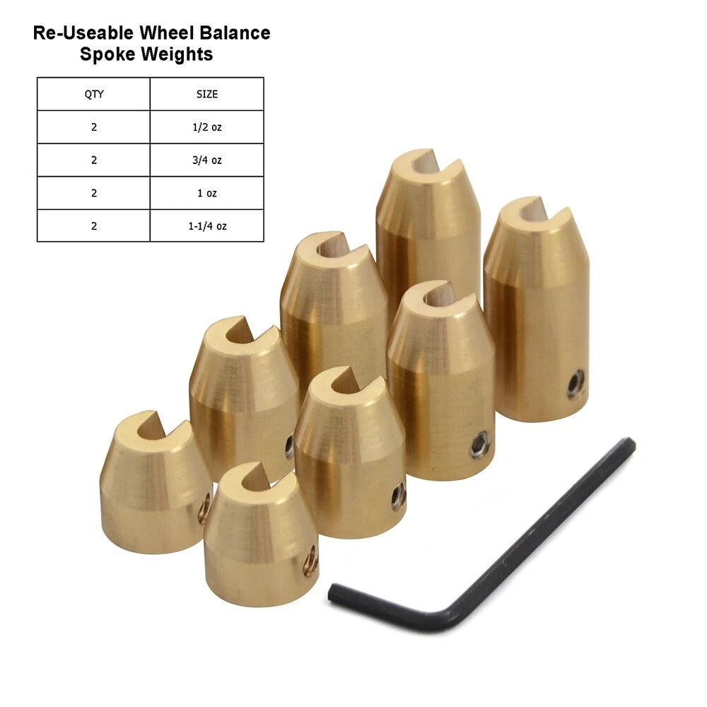 8PCS Reusable Brass Wheel Spoke Balance Weights for Super Moto