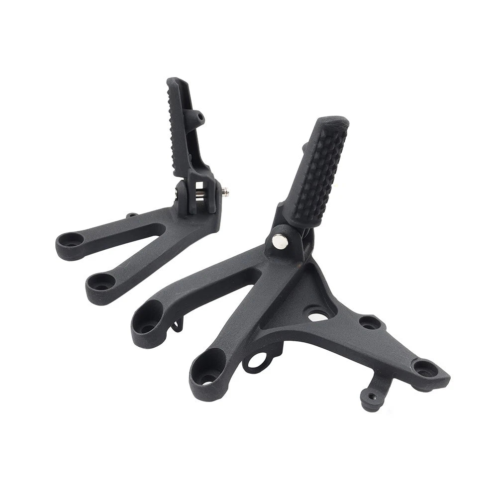 Black Front Driver Footrest Bracket Set for Honda CBR600RR (2007-2024)