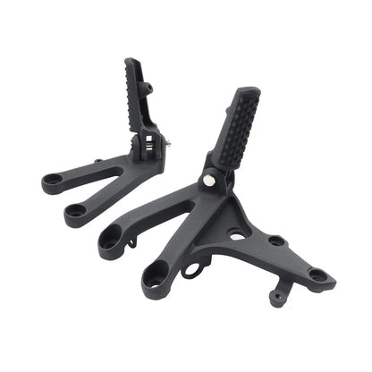 Black Front Driver Footrest Bracket Set for Honda CBR600RR (2007-2024)