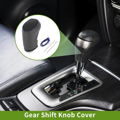 Gear Shift Knob Cover for Chevrolet Malibu Black Carbon Fiber Black Blue